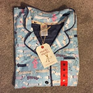 Blue and Pink Dog Oversized Pajama Set